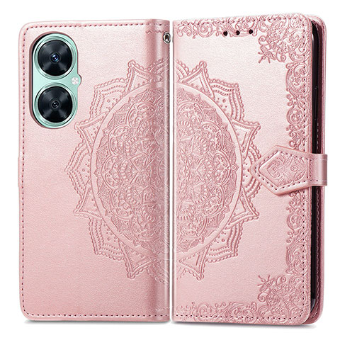 Coque Portefeuille Motif Fantaisie Livre Cuir Etui Clapet pour Huawei Nova 11i Or Rose