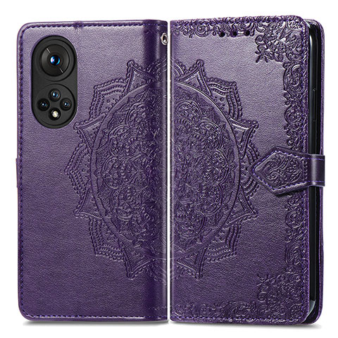 Coque Portefeuille Motif Fantaisie Livre Cuir Etui Clapet pour Huawei Nova 9 Pro Violet