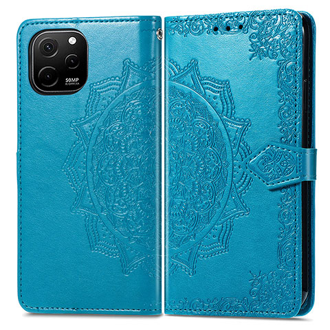 Coque Portefeuille Motif Fantaisie Livre Cuir Etui Clapet pour Huawei Nova Y61 Bleu