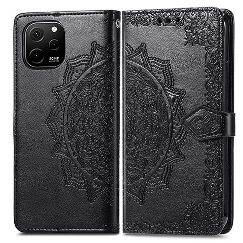 Coque Portefeuille Motif Fantaisie Livre Cuir Etui Clapet pour Huawei Nova Y61 Noir