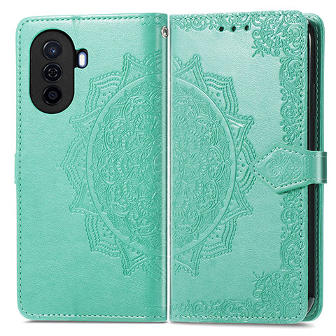 Coque Portefeuille Motif Fantaisie Livre Cuir Etui Clapet pour Huawei Nova Y71 Vert