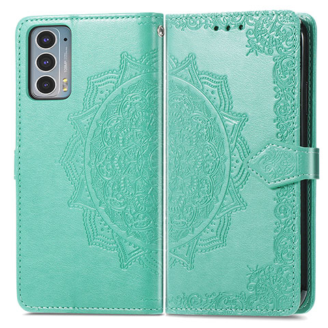 Coque Portefeuille Motif Fantaisie Livre Cuir Etui Clapet pour Motorola Moto Edge 20 5G Vert