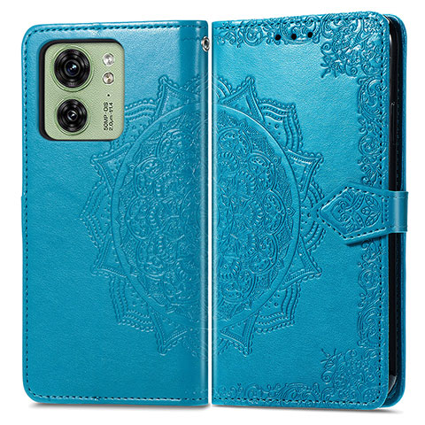 Coque Portefeuille Motif Fantaisie Livre Cuir Etui Clapet pour Motorola Moto Edge 40 5G Bleu