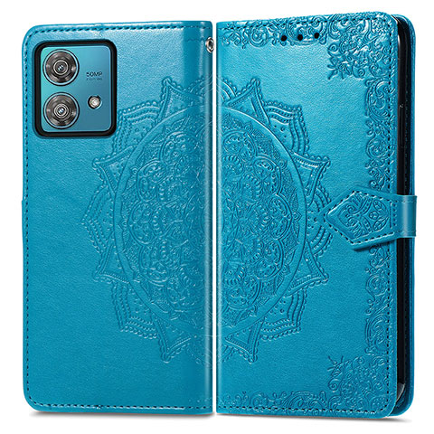 Coque Portefeuille Motif Fantaisie Livre Cuir Etui Clapet pour Motorola Moto Edge 40 Neo 5G Bleu