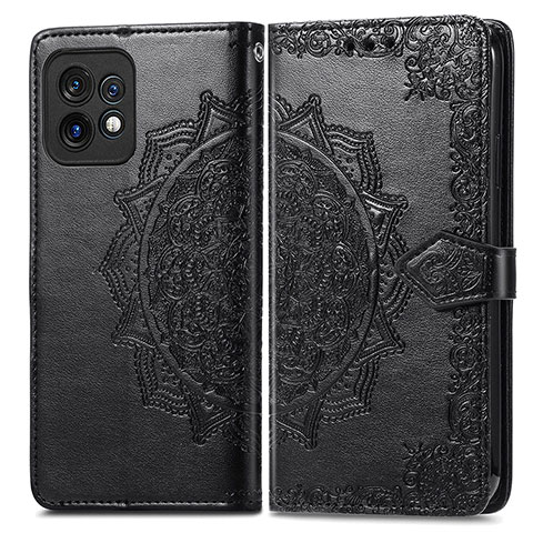 Coque Portefeuille Motif Fantaisie Livre Cuir Etui Clapet pour Motorola Moto Edge Plus (2023) 5G Noir