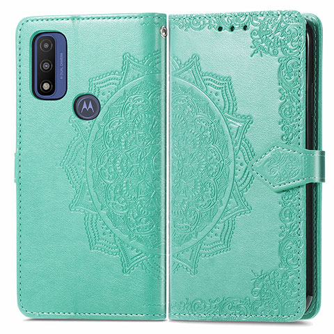 Coque Portefeuille Motif Fantaisie Livre Cuir Etui Clapet pour Motorola Moto G Pure Vert