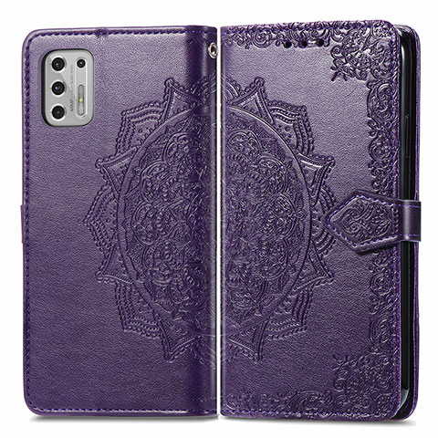 Coque Portefeuille Motif Fantaisie Livre Cuir Etui Clapet pour Motorola Moto G Stylus (2021) Violet