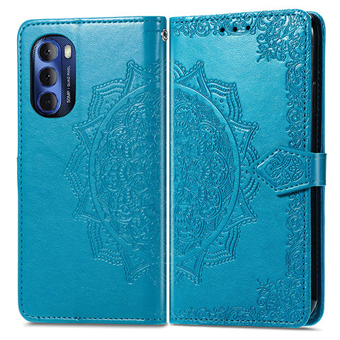 Coque Portefeuille Motif Fantaisie Livre Cuir Etui Clapet pour Motorola Moto G Stylus (2022) 4G Bleu