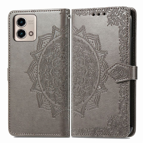 Coque Portefeuille Motif Fantaisie Livre Cuir Etui Clapet pour Motorola Moto G Stylus (2023) 4G Gris