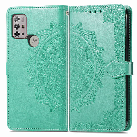 Coque Portefeuille Motif Fantaisie Livre Cuir Etui Clapet pour Motorola Moto G10 Power Vert