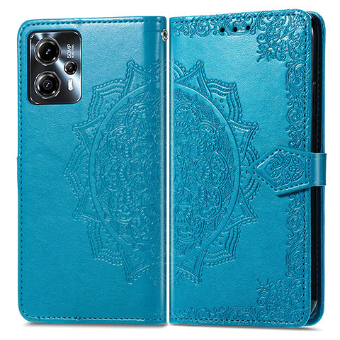 Coque Portefeuille Motif Fantaisie Livre Cuir Etui Clapet pour Motorola Moto G23 Bleu