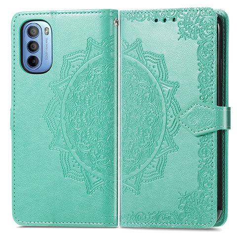 Coque Portefeuille Motif Fantaisie Livre Cuir Etui Clapet pour Motorola Moto G41 Vert