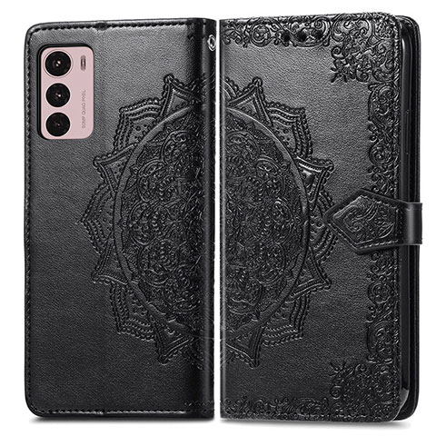 Coque Portefeuille Motif Fantaisie Livre Cuir Etui Clapet pour Motorola Moto G42 Noir