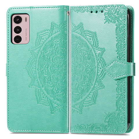 Coque Portefeuille Motif Fantaisie Livre Cuir Etui Clapet pour Motorola Moto G42 Vert