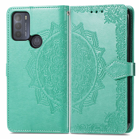 Coque Portefeuille Motif Fantaisie Livre Cuir Etui Clapet pour Motorola Moto G50 Vert