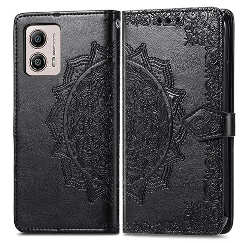 Coque Portefeuille Motif Fantaisie Livre Cuir Etui Clapet pour Motorola Moto G53 5G Noir