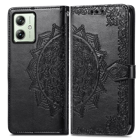 Coque Portefeuille Motif Fantaisie Livre Cuir Etui Clapet pour Motorola Moto G54 5G Noir