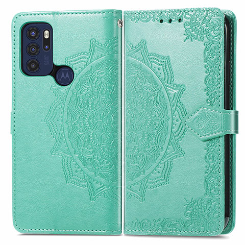 Coque Portefeuille Motif Fantaisie Livre Cuir Etui Clapet pour Motorola Moto G60s Vert