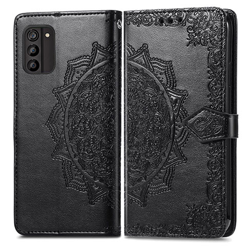 Coque Portefeuille Motif Fantaisie Livre Cuir Etui Clapet pour Nokia G100 Noir