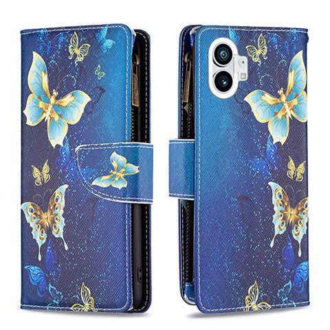 Coque Portefeuille Motif Fantaisie Livre Cuir Etui Clapet pour Nothing Phone 1 Bleu