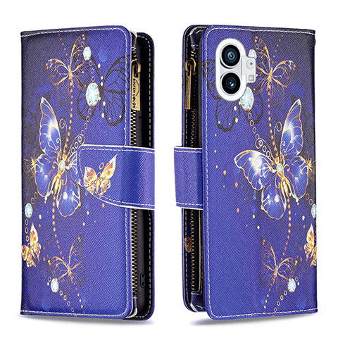 Coque Portefeuille Motif Fantaisie Livre Cuir Etui Clapet pour Nothing Phone 1 Bleu Royal