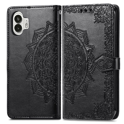 Coque Portefeuille Motif Fantaisie Livre Cuir Etui Clapet pour Nothing Phone 2 Noir