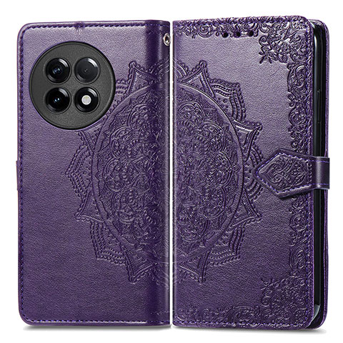 Coque Portefeuille Motif Fantaisie Livre Cuir Etui Clapet pour OnePlus 11R 5G Violet