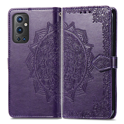 Coque Portefeuille Motif Fantaisie Livre Cuir Etui Clapet pour OnePlus 9 Pro 5G Violet