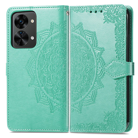 Coque Portefeuille Motif Fantaisie Livre Cuir Etui Clapet pour OnePlus Nord 2T 5G Vert