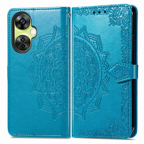 Coque Portefeuille Motif Fantaisie Livre Cuir Etui Clapet pour OnePlus Nord CE 3 5G Bleu