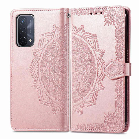 Coque Portefeuille Motif Fantaisie Livre Cuir Etui Clapet pour OnePlus Nord N200 5G Or Rose