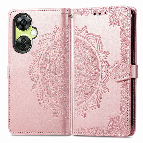 Coque Portefeuille Motif Fantaisie Livre Cuir Etui Clapet pour OnePlus Nord N30 5G Or Rose