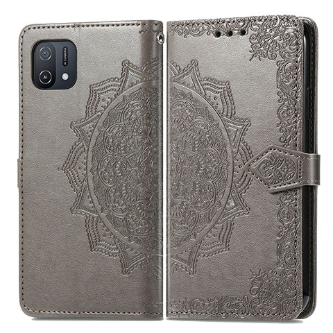 Coque Portefeuille Motif Fantaisie Livre Cuir Etui Clapet pour Oppo A16e Gris