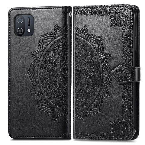 Coque Portefeuille Motif Fantaisie Livre Cuir Etui Clapet pour Oppo A16e Noir