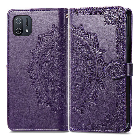 Coque Portefeuille Motif Fantaisie Livre Cuir Etui Clapet pour Oppo A16e Violet