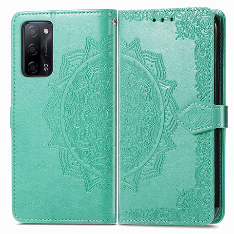 Coque Portefeuille Motif Fantaisie Livre Cuir Etui Clapet pour Oppo A53s 5G Vert