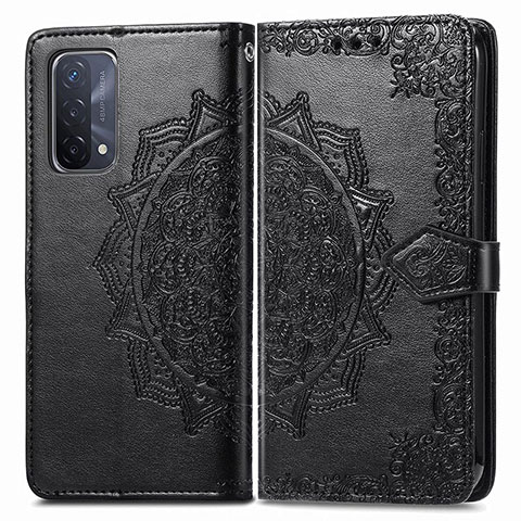 Coque Portefeuille Motif Fantaisie Livre Cuir Etui Clapet pour Oppo A74 5G Noir