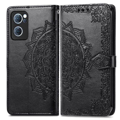 Coque Portefeuille Motif Fantaisie Livre Cuir Etui Clapet pour Oppo F21s Pro 4G Noir