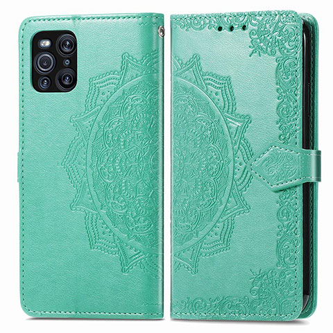 Coque Portefeuille Motif Fantaisie Livre Cuir Etui Clapet pour Oppo Find X3 5G Vert