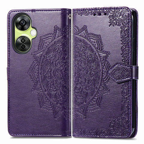 Coque Portefeuille Motif Fantaisie Livre Cuir Etui Clapet pour Oppo K11x 5G Violet