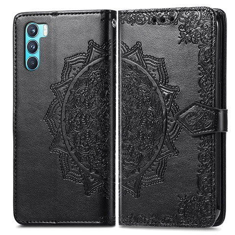 Coque Portefeuille Motif Fantaisie Livre Cuir Etui Clapet pour Oppo K9 Pro 5G Noir