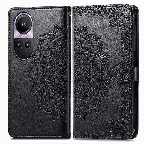 Coque Portefeuille Motif Fantaisie Livre Cuir Etui Clapet pour Oppo Reno10 5G Noir