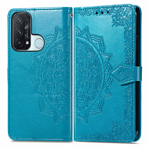 Coque Portefeuille Motif Fantaisie Livre Cuir Etui Clapet pour Oppo Reno5 A Bleu