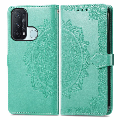 Coque Portefeuille Motif Fantaisie Livre Cuir Etui Clapet pour Oppo Reno5 A Vert