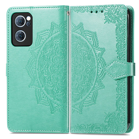 Coque Portefeuille Motif Fantaisie Livre Cuir Etui Clapet pour Oppo Reno7 4G Vert