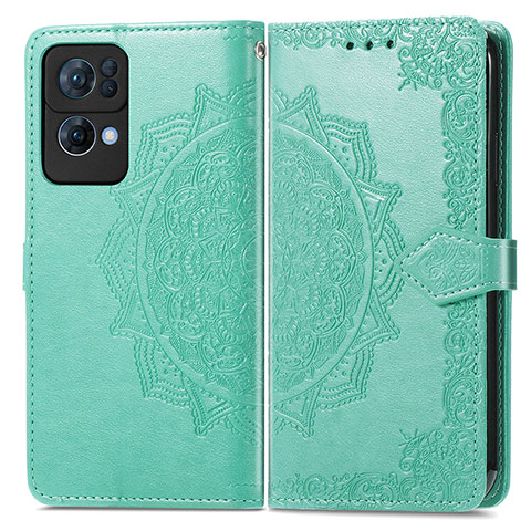 Coque Portefeuille Motif Fantaisie Livre Cuir Etui Clapet pour Oppo Reno7 Pro 5G Vert