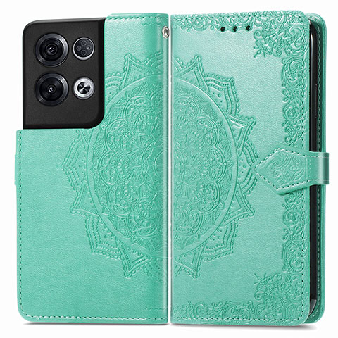 Coque Portefeuille Motif Fantaisie Livre Cuir Etui Clapet pour Oppo Reno8 Pro 5G Vert