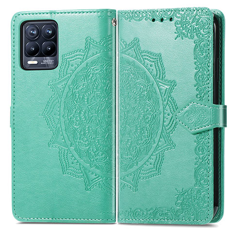 Coque Portefeuille Motif Fantaisie Livre Cuir Etui Clapet pour Realme 8 Pro Vert