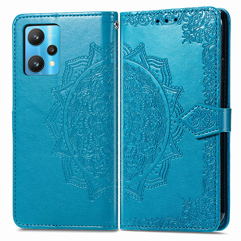 Coque Portefeuille Motif Fantaisie Livre Cuir Etui Clapet pour Realme 9 4G Bleu