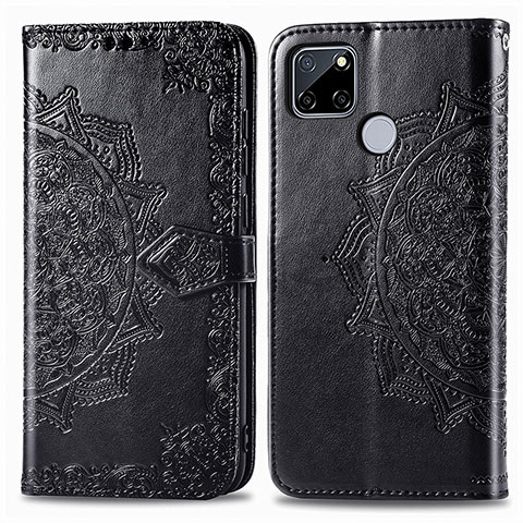 Coque Portefeuille Motif Fantaisie Livre Cuir Etui Clapet pour Realme C25 Noir